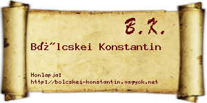 Bölcskei Konstantin névjegykártya